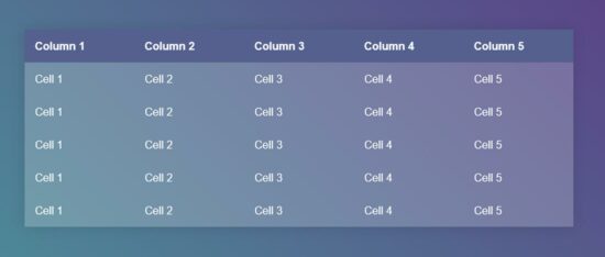 pure css table highlight
