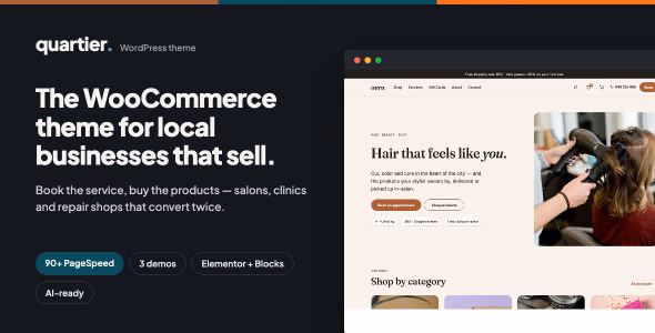 Quartier - Booking & Shop WordPress Theme for Local Business WordPress theme