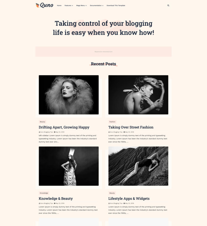 quno blogger template