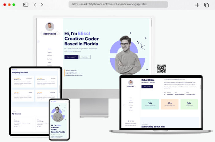 r elisc professional personal website template