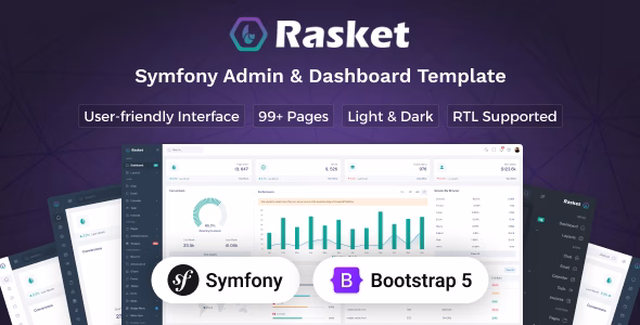 Rasket - Symfony Admin Dashboard Template WordPress theme