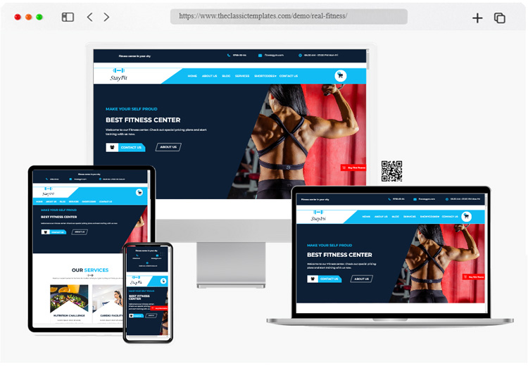 Free health and fitness WordPress template