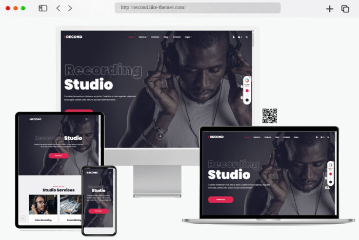 recond recording studio music band wordpress theme