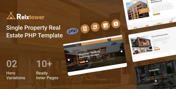 Relxtower - Single Property Real Estate PHP Template WordPress theme