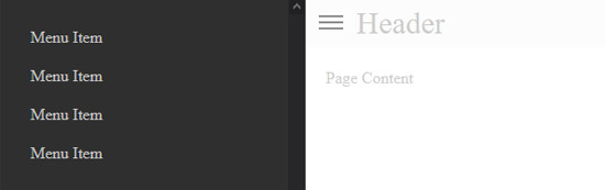 responsive pure css menu drawer