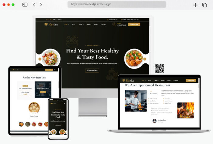 restho modern restaurant website theme