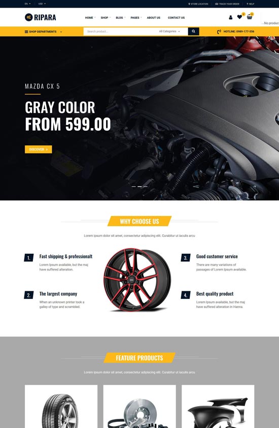 ripara auto wordpress theme