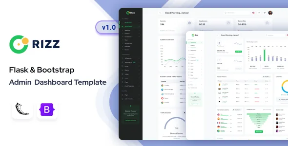 Rizz - Flask Admin & Dashboard Template WordPress theme
