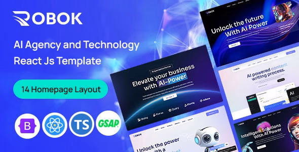 Robok - AI Agency & Technology React JS Template WordPress theme