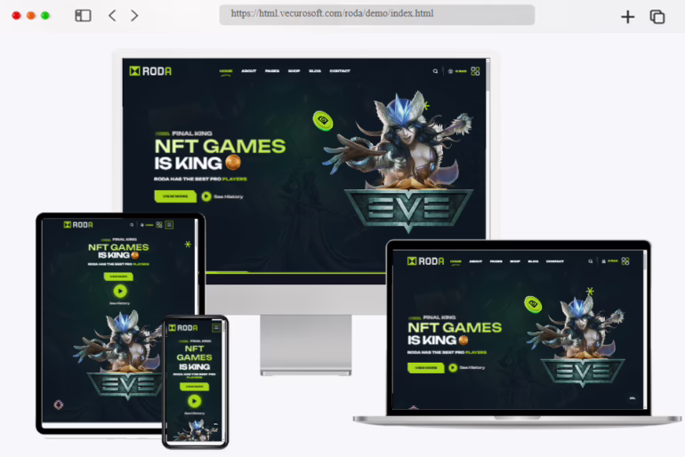 roda gaming ecommerce html template