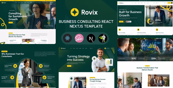 Rovix - Business Consulting React NextJs Template WordPress theme