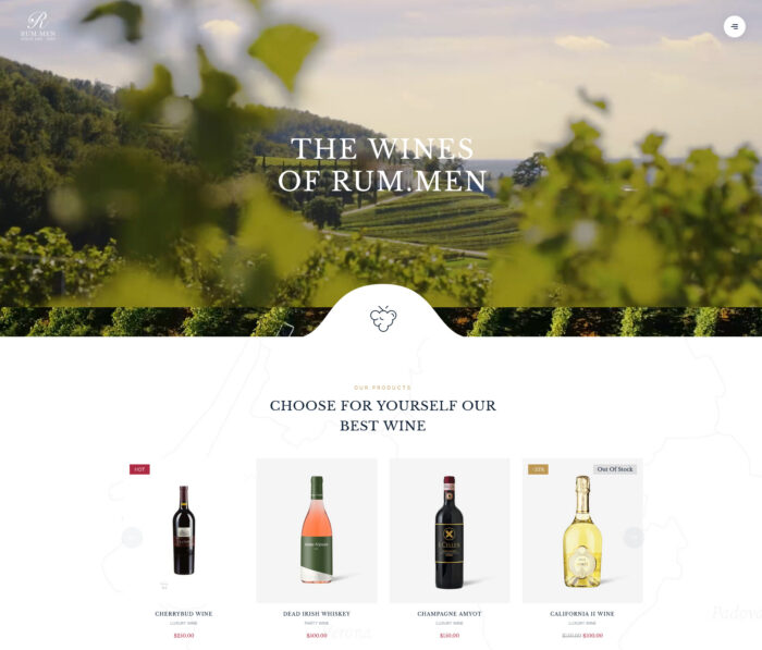 rummen wine shop wordpress theme