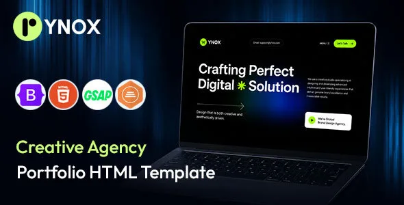 Rynox – Creative Agency Portfolio HTML Template WordPress theme