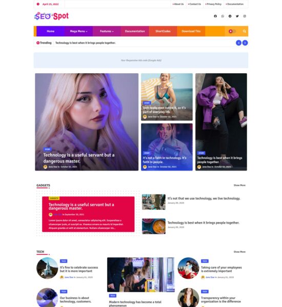 seo spot Free templates for Blogger platforms