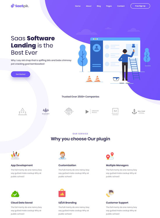 saaspik software app html template