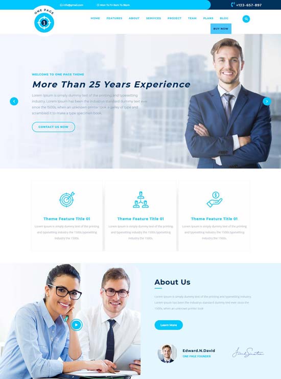 safha free one page wordpress theme
