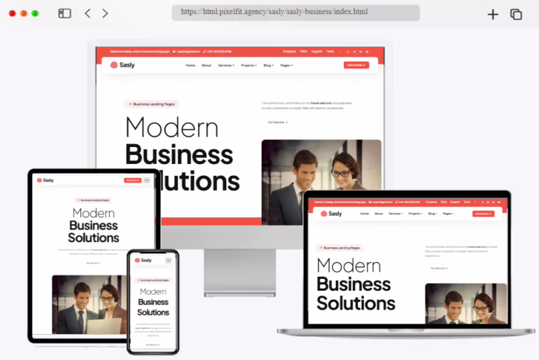 sasly landing page html template