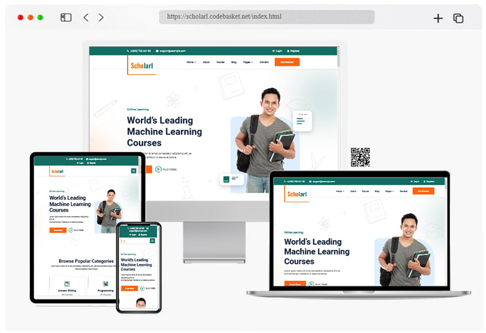 scholarl online learning education html template