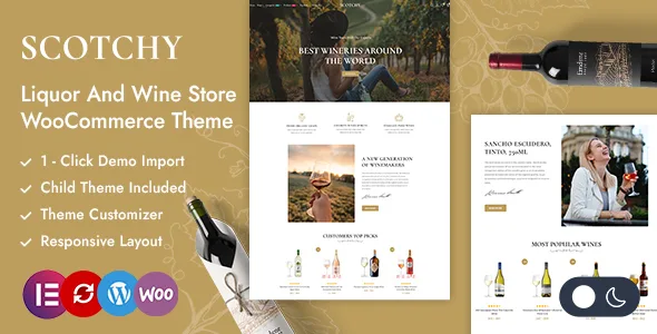 Scotchy - Wine Store & Winery Elementor WooCommerce Theme WordPress theme