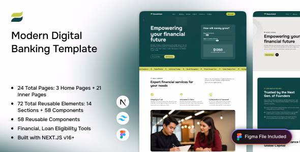 SecureVest - Modern Digital Banking & Financial Services Next.js Template WordPress theme