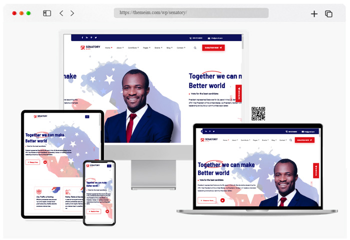 senatory political candidate wordpress theme