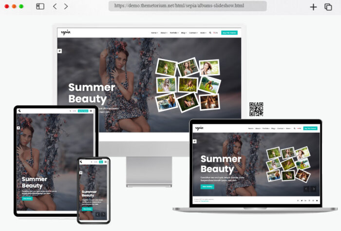 sepia photography html website template