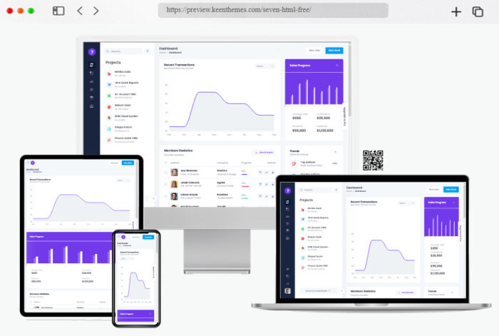 seven html free admin dashboard template