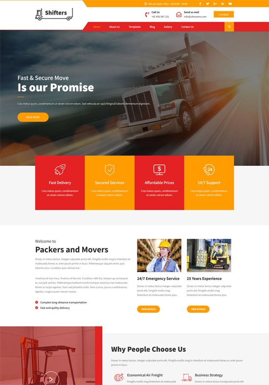 Free transportation management system theme