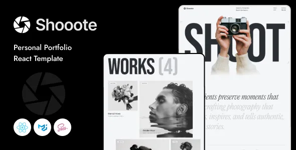 Shooote - Photography React Template - WordPress Theme Preview