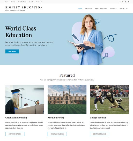 signify free education wordpress