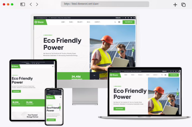 slaze solar energy html template
