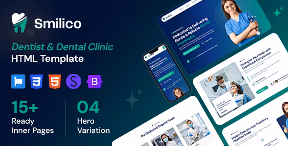 Smilico - Dentist & Dental Clinic HTML5 Template WordPress theme