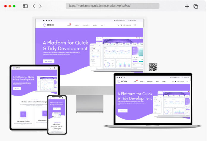 sofbox software landing page