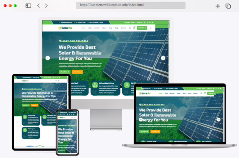 solario solar energy html5 template