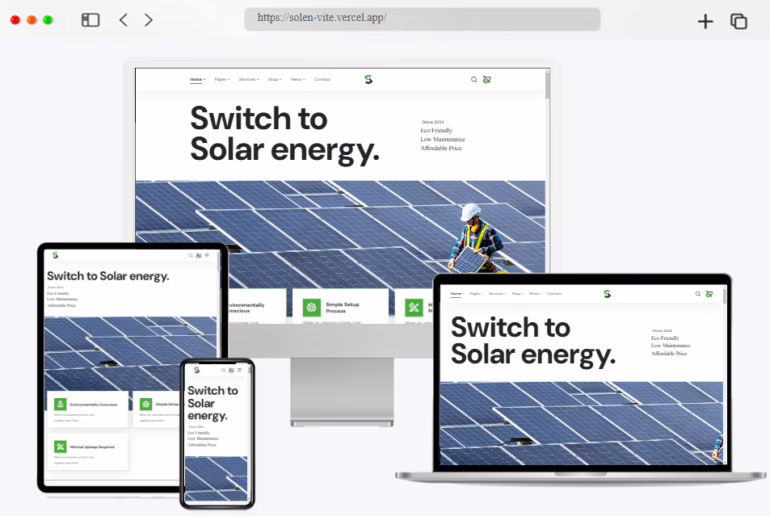 solen ecology energy react template