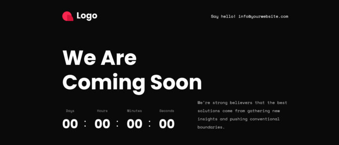 Free minimalist coming soon page templates
