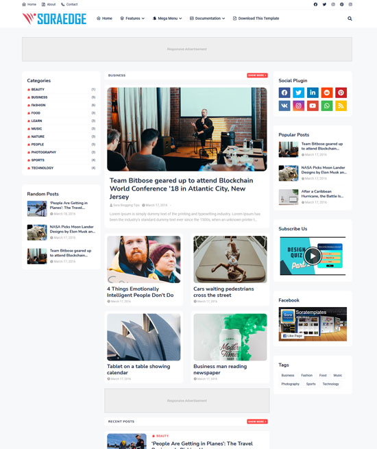 soraedge blogger template