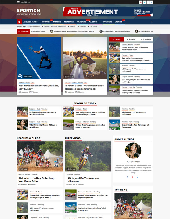 Free Sports Event Themes