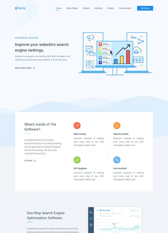 spring software app landing html template