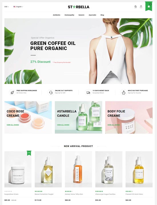 starbella organic magento theme