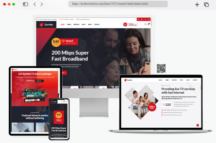 starnet broadband tv internet provider html template
