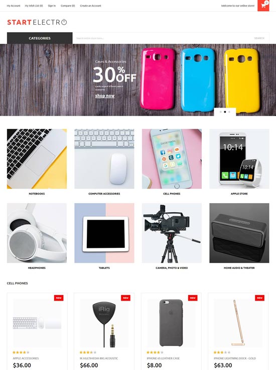 startelectro electronics store magento theme