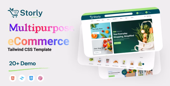 Storly – Multipurpose eCommerce Tailwind CSS Template WordPress theme