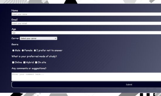 student registration responsive