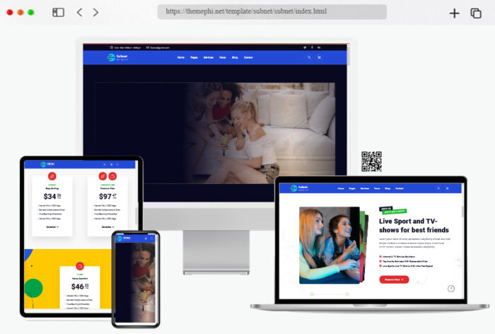 subnet wifi broadband internet provider html template