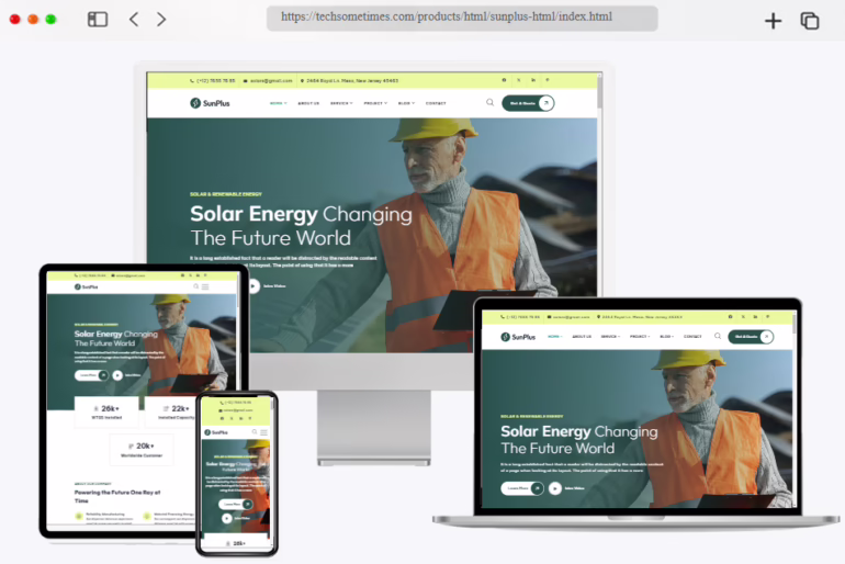 sunplus solar energy html template