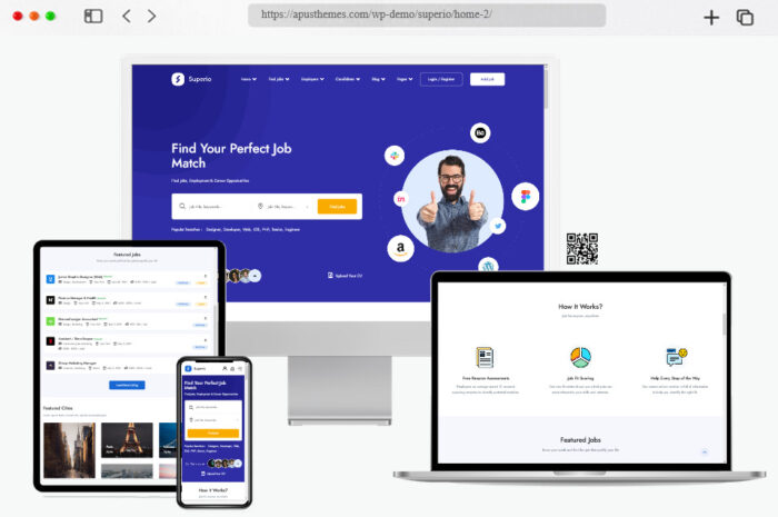 Superio WordPress theme offering a nice job board with advance search features