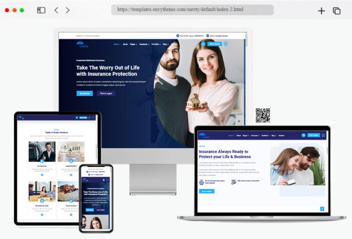 surety insurance company html template
