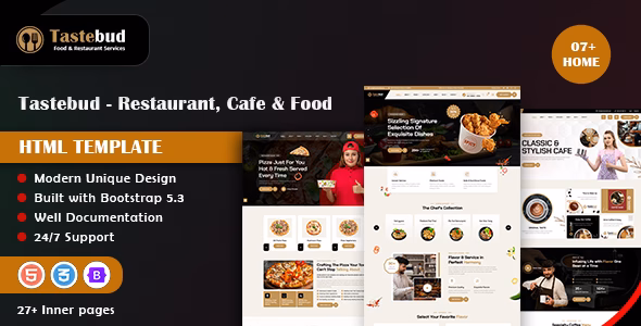 Tastebud - Restaurant, Cafe & Food HTML Template WordPress theme