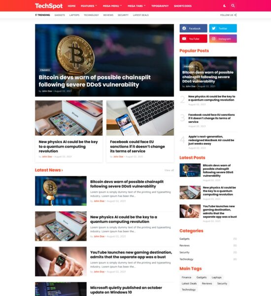 techspot Lightweight Blogger themes